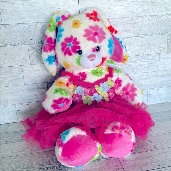 Build a Bear Flower Bunny with Build a Bear flower Dress - Picture 1 of 6